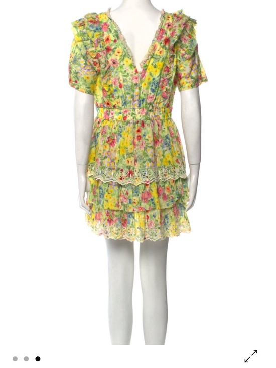 LoveShackFancy Dresses & Skirts - LoveShackFancy Yellow Floral Tiered Ruffle Dress